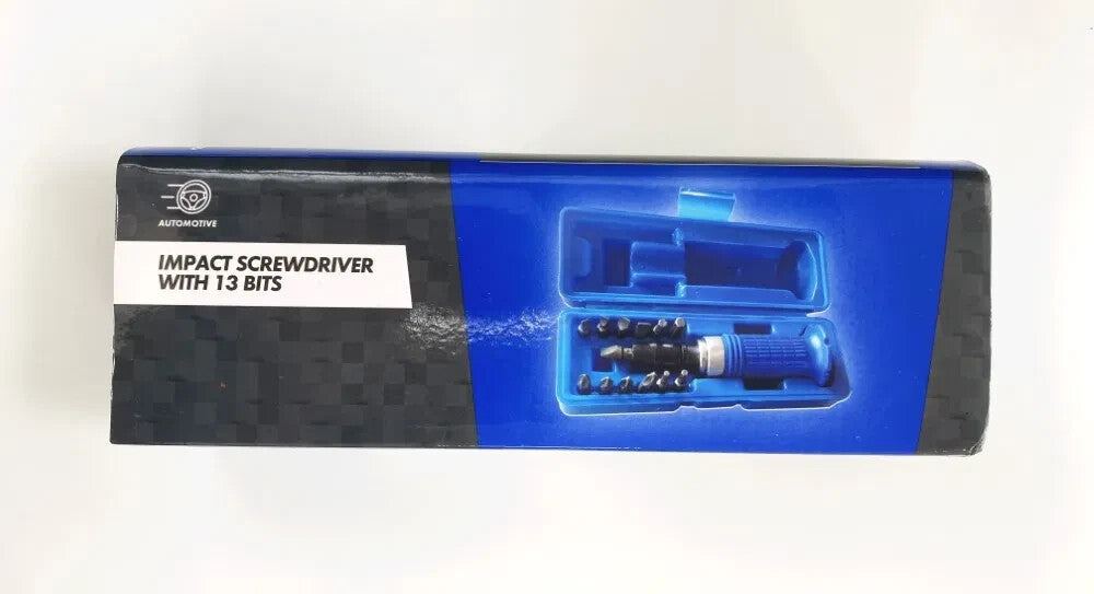 Heavy Duty 1/2" Drive Impact Bolster Driver with 13 Impact Screwdriver Bits