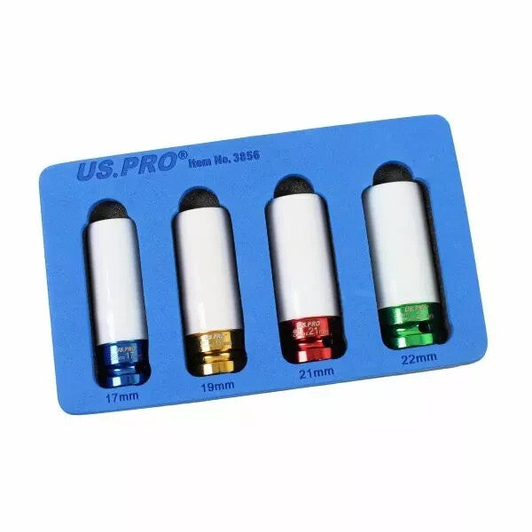 US PRO Alloy Wheel Nut Thin Wall DEEP Impact Socket Set 1/2" Drive 17mm - 22mm