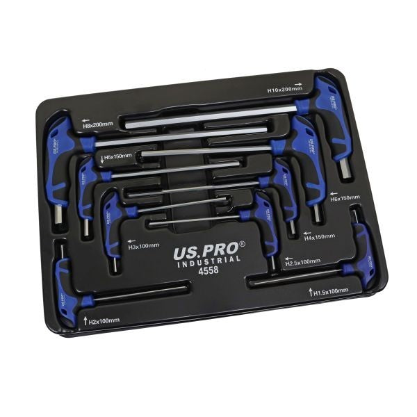 US PRO INDUSTRIAL 9pc Premium T-Handle Hex Allen keys Screwdriver Set H1.5 - H10
