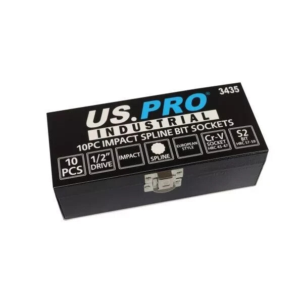 US PRO Industrial Impact Spline Bit Socket Set 1/2 Drive M4 - M18 3435 VW Audi