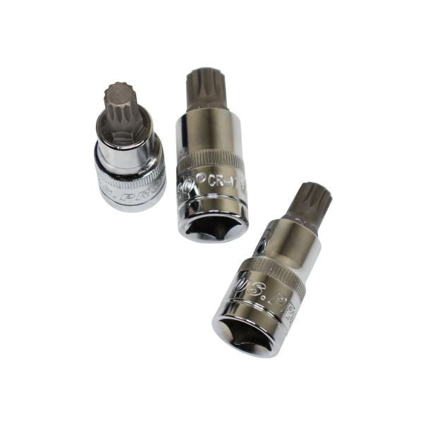 US PRO Tools 5pc 1/2" Spline Triple Square Bit Sockets M10 M12 M14 M18 M16H 3973