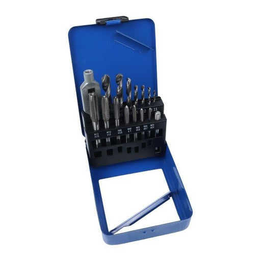 US PRO 15PC Metric Drill & Tap Set M3 M4 M5 M6 M8 M10 M12 Coarse 7253