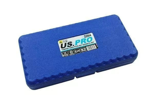 US PRO Tools 12pc 5 Sided Tamper Torx Plus Bit Socket Set T8 - T60 2264