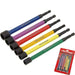 Neilsen 6pc Magnetic Nut Driver Socket Set Impact Drill Bits Colour Coded 8-14mm