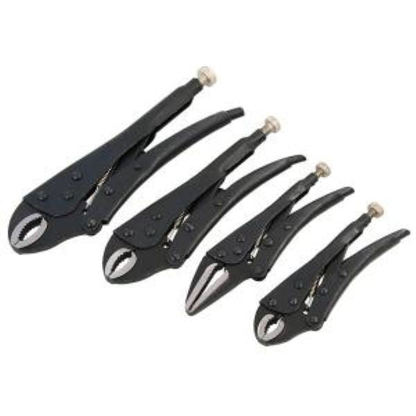 Neilsen 4pc Locking Mole Grip Vice Plier Set Long Nose Adjustable Tool Pliers