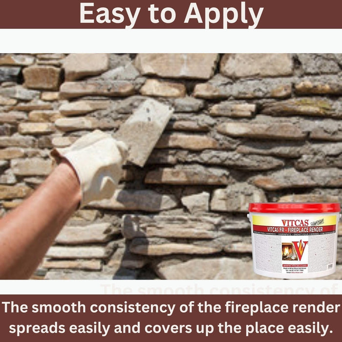 VITCAS 10 Kg Fireplace Render  Easy Application  Plaster Base Coat 1400 Degrees
