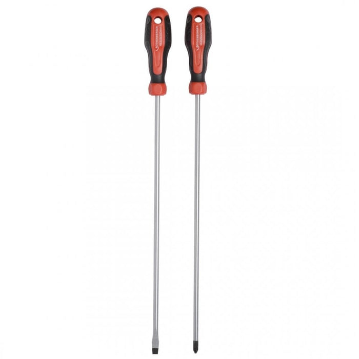 Rothenberger Long Reach 300mm Screwdriver Set Slotted 6mm and Pozi PZ2 - 80006