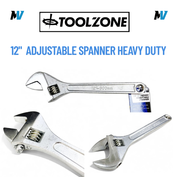 12" Adjustable Wrench 300mm Shifting Spanner 33mm Jaw Heavy Duty Carbon Steel