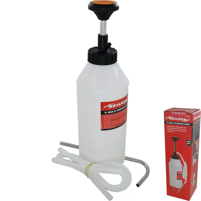 Neilsen Multi Purpose Mini Pump 1L Capacity Engine Transmission Brake Fluid Oil