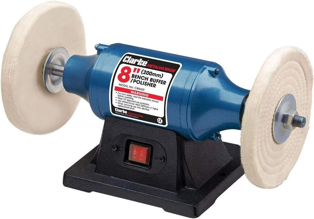Clarke CBB200 370W 8'' Bench Buffer/ Polisher (230V)