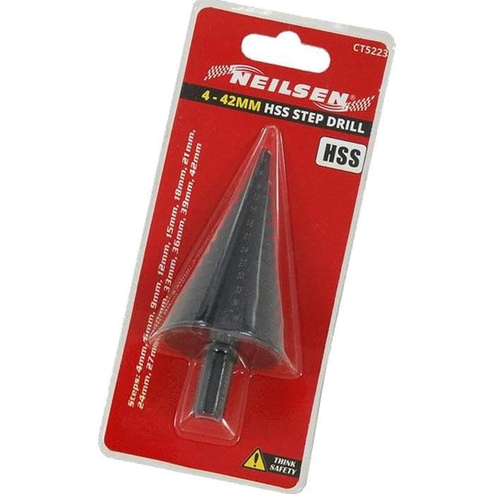 Neilsen Step Drill HSS Steel Titanium Cone Bit Hole Metal Cutter Tool 4 - 42mm