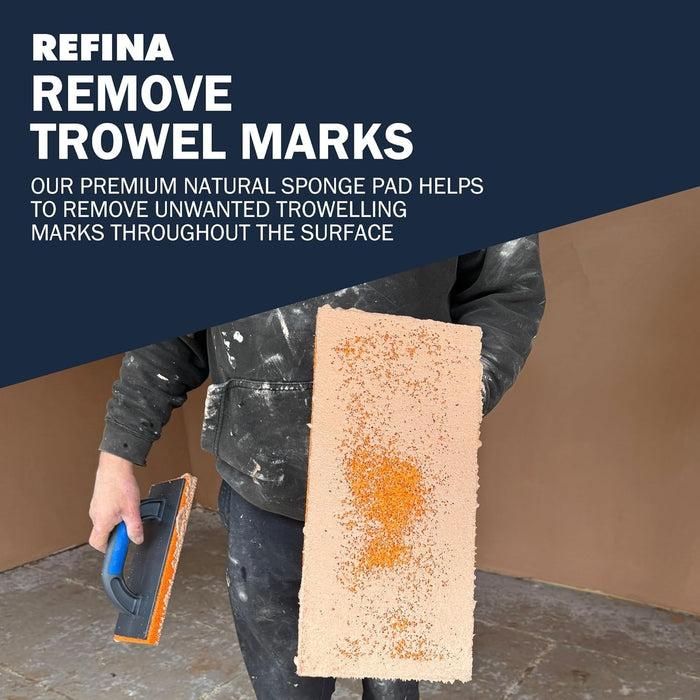 REFINA Medium Grain Rubber Sponge Float for Plastering, Rendering & Cement  11 "