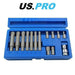 US PRO Tools 14pc 1/2" DR Ribe Socket Bit Set M5 - M14 With Adapter 2238