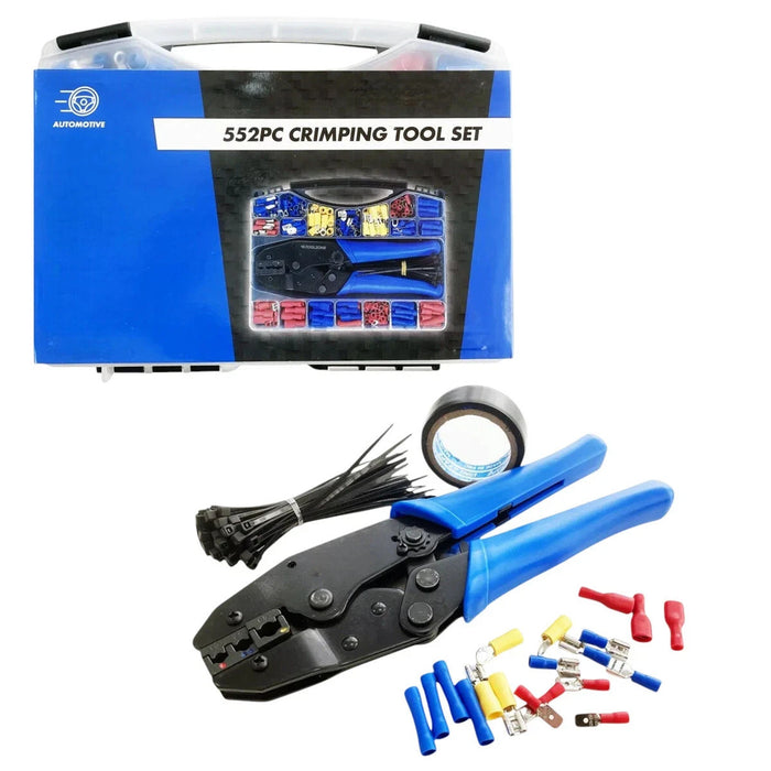 Ratchet Crimping Tool Wire Crimp Terminals Insulated Electrical Connectors 552pc