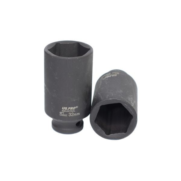 US PRO DEEP IMPACT SOCKET Set 1/2"Dr 18pc 10mm - 32mm 6pt Hex Long Reach Sockets