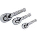 Neilsen Stubby Socket Ratchet Handle Set 1/4" 3/8" 1/2" 72T Set In EVA Foam 3pc