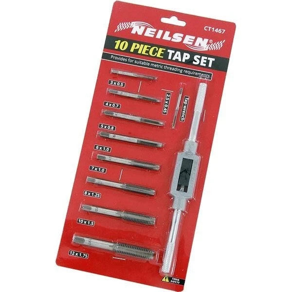 10Pc Tap Set Metric Wrench Cutter Re-Threading Set M2.5-M12 1467