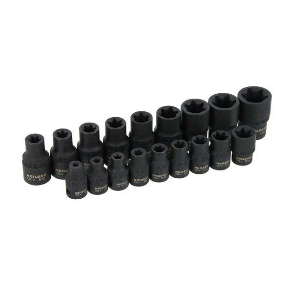 18pc Impact Female E Star Torx Socket Set 3/8" & 1/2" Drive E5 - E24 Neilsen