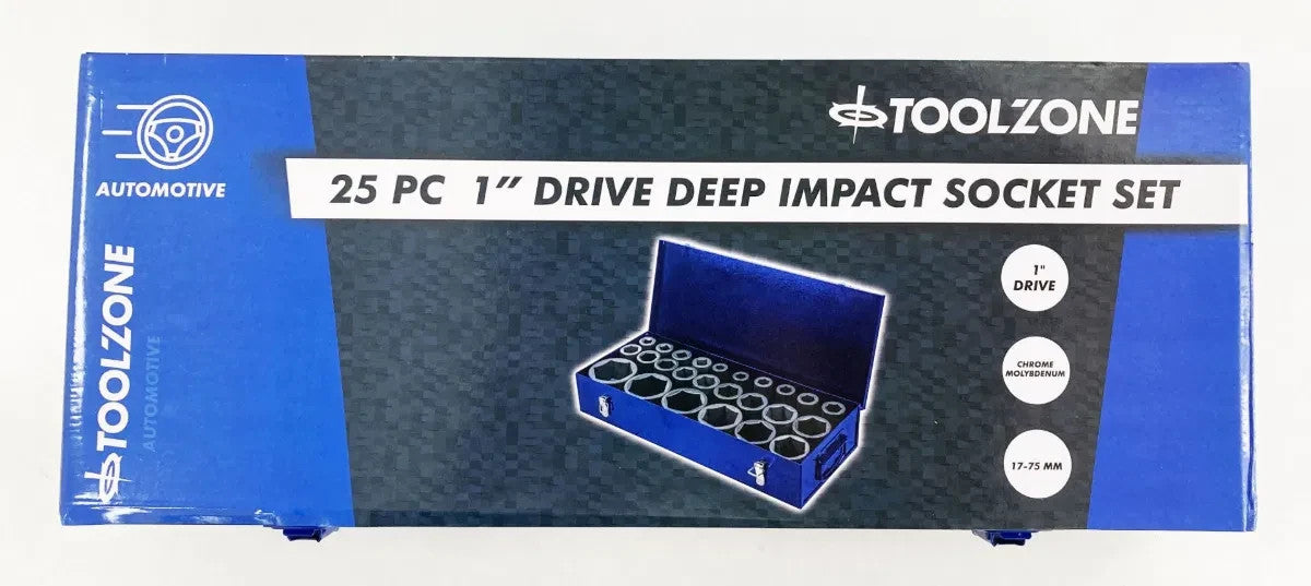 1" Deep Impact Socket Set - Sockets from 17mm - 75mm  Jumbo Socket Set 25 Piece