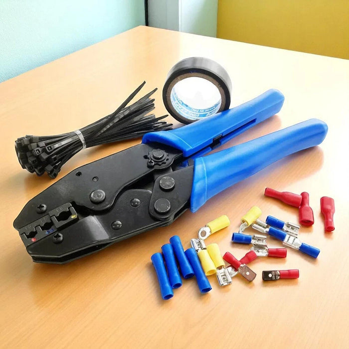 Ratchet Crimping Tool Wire Crimp Terminals Insulated Electrical Connectors 552pc