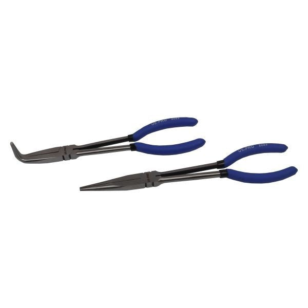 US PRO 4pc Long Nose Pliers Set Extra Long 11” / 285mm Straight Bent Angled 2093