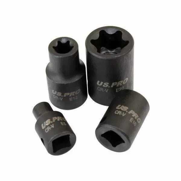 US PRO Tools 17pc 3/8" & 1/2" dr Impact E-Torx Socket Set E5 to E24 3420