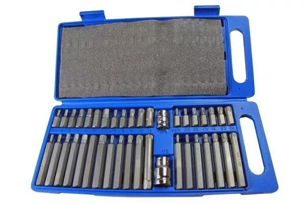 US PRO Tools 40pc Torx / Spline & Hex Bit Set 3/8" & 1/2" Drive Bit Holder 2200