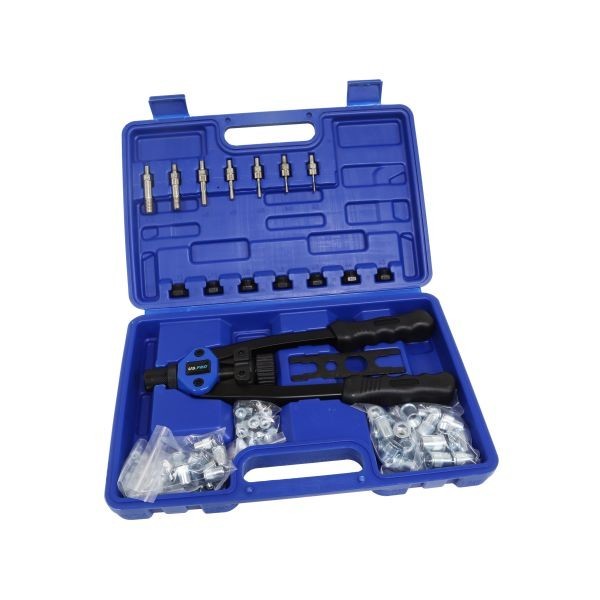 US PRO Tools Threaded Nut Hand Riveter M3-M12 With 100 Assorted Rivet Nuts 5465