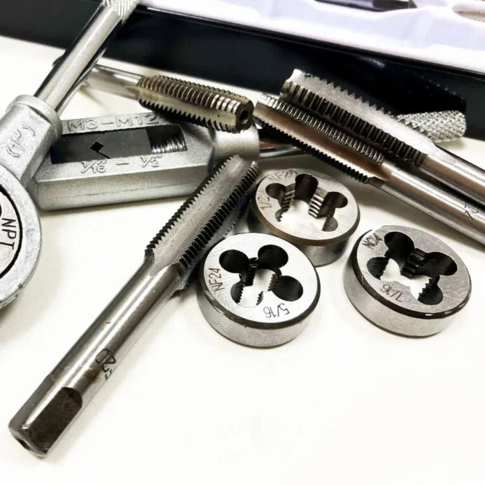 24pc Imperial Tap and Die Set Alloy Steel With Storage Case UNF (AF) and UNC