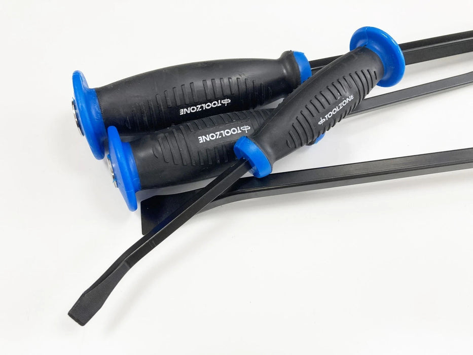 Strike Through Cap Pry Bar Set 4 Piece Heavy Duty Soft Grip Handle Prying Bars