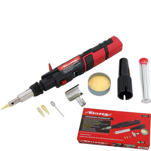 Neilsen Electronics Soldering Iron Gas Solder Appliances With Tips Set