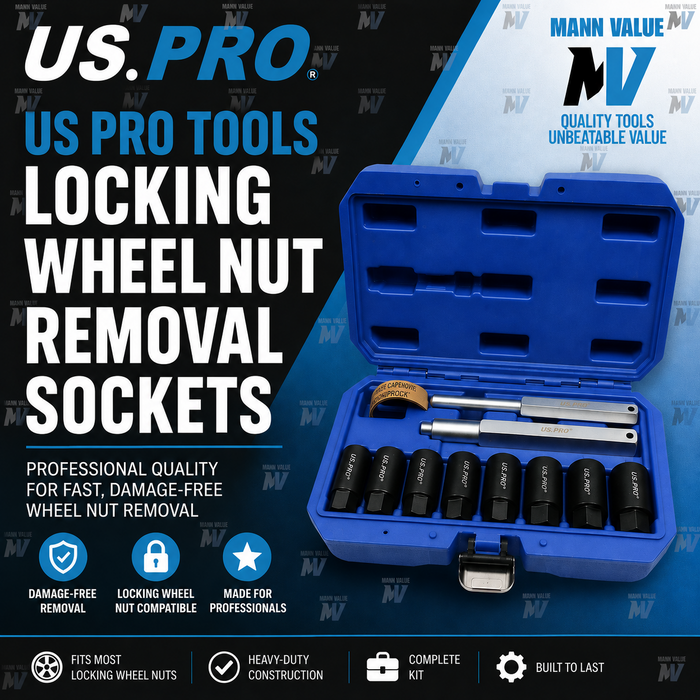 US PRO Tools Locking Wheel Nut Removal Sockets, (Socket, Alloy Wheels ) 6178