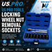 US PRO Tools Locking Wheel Nut Removal Sockets, (Socket, Alloy Wheels ) 6178