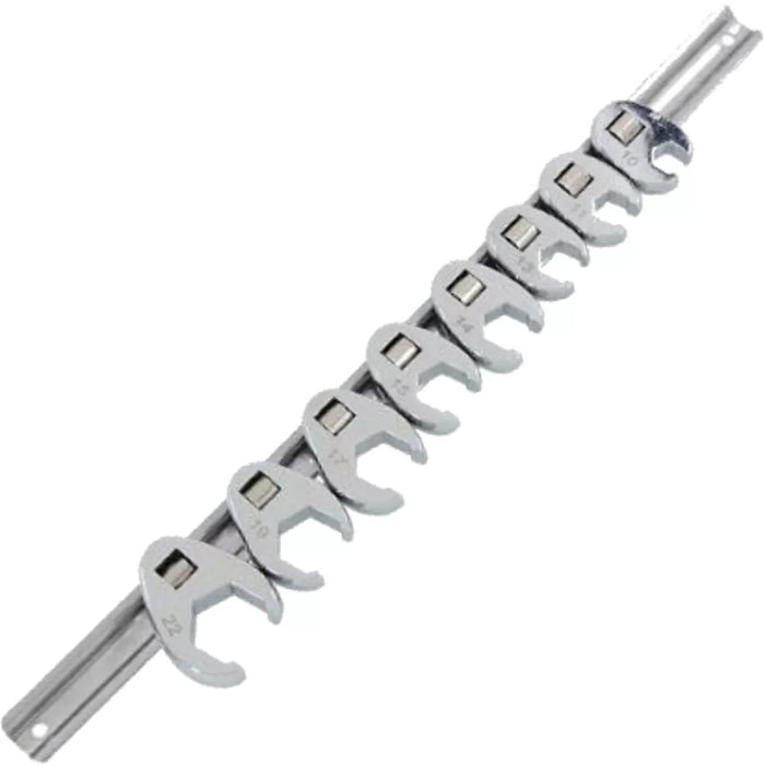 Neilsen 8pc Crows Foot Feet Wrench Spanner Set 3/8" Metric Crow 10mm - 22mm