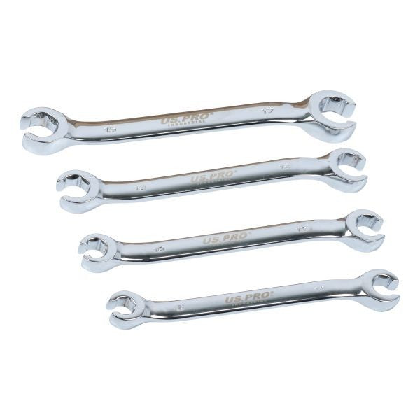 US PRO INDUSTRIAL Flare Nut Spanner Set Brake Fuel Pipe Wrench 9mm-15mm 2289 4pc