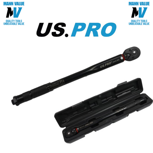 US PRO Tools 3/8" Drive Calibrated Torque Wrench 7-112 Nm 6844 Socket Tool Click