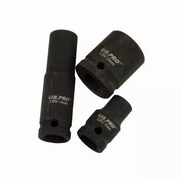 US PRO Tools 35pc 1/2" Dr 6 Point Deep & Shallow Impact Sockets Set In EVA Foam