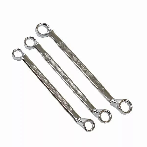 US PRO Tools 8 Piece Double Offset Ring Spanner Wrench Set 6-22MM 75DEG 3529