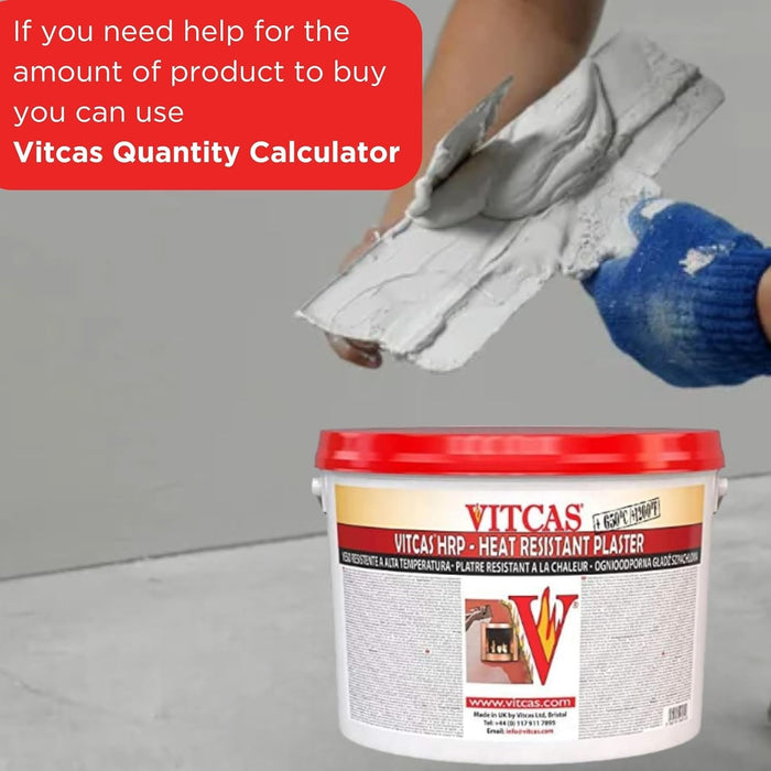 VITCAS 10KG Heat Resistant Plaster – Smooth Finish for Fireplaces, Stoves, ect