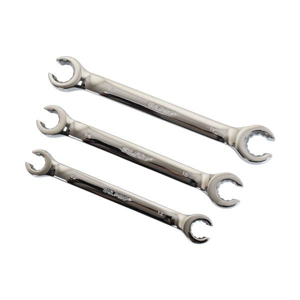 US PRO Tools 7pc 12 Point Open Brake Flare Nut Spanners Wrench Set 8 - 24mm 2044