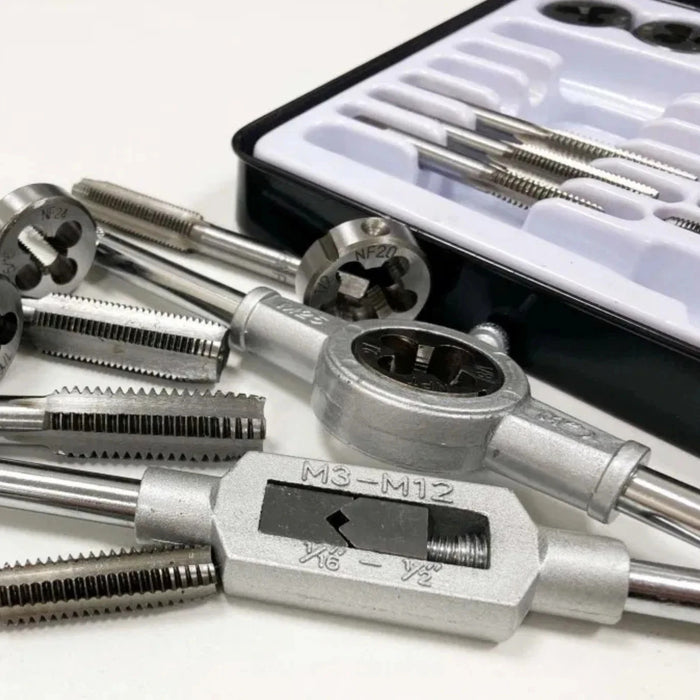 24pc Imperial Tap and Die Set Alloy Steel With Storage Case UNF (AF) and UNC