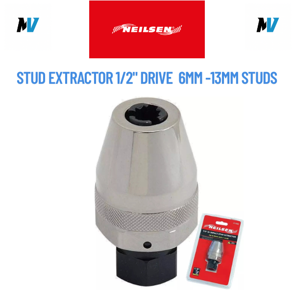 Neilsen Impact Stud Bolt Extractor Removal Tool 1/2" Drive  6mm  - 13mm Studs