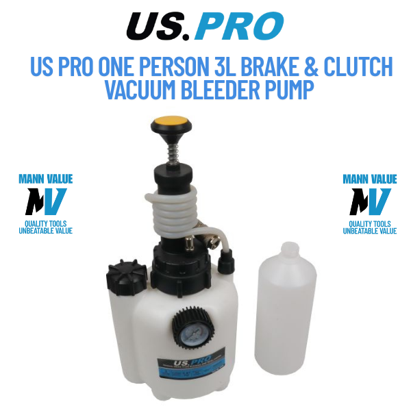 US PRO One Person 3L Brake Clutch Vacuum Bleeder Pump Pneumatic Bleeding