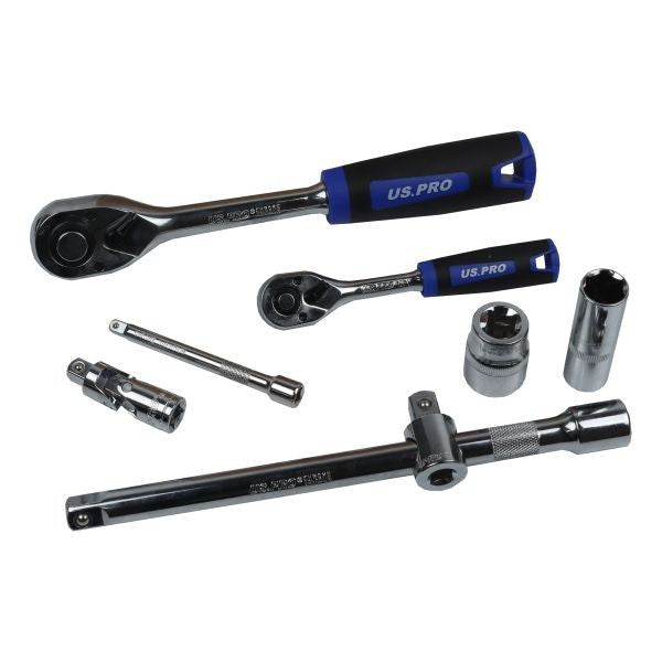 US PRO 172 Piece Metric 1/4 - 3/8 - 1/2" Drive Superlock Socket Set 2082