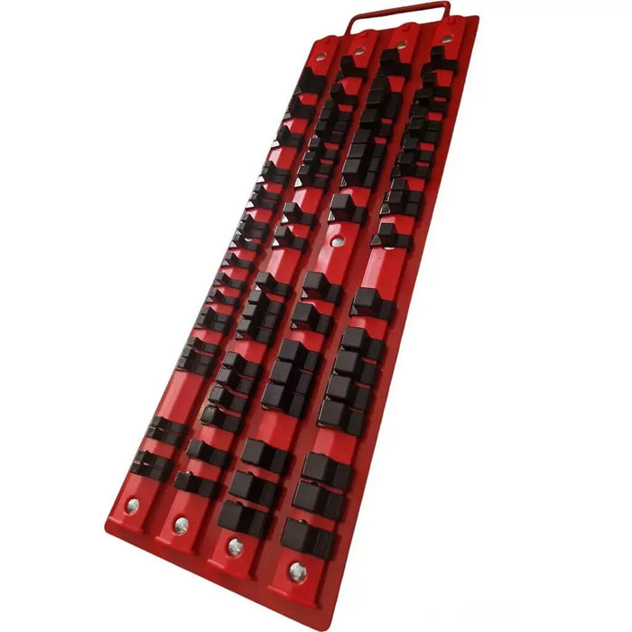 Neilsen 80pc Socket Rail Tray 1/4" 3/8" 1/2" Organiser Storage Holder Metal