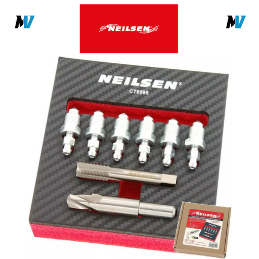 Neilsen 8pc Brake Caliper Bleed Nipple Thread Repair Inserts Kit Set