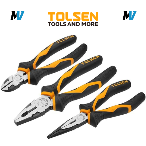Tolsen Pliers Set 3-Piece Set - Professional Heavy Duty Pliers Set