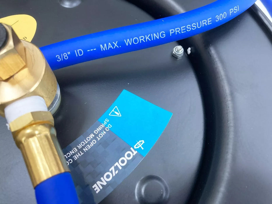 Air Hose Reel with Air Line  3/8” x 30Ft  – 300 PSI, Retractable Wall Mounted