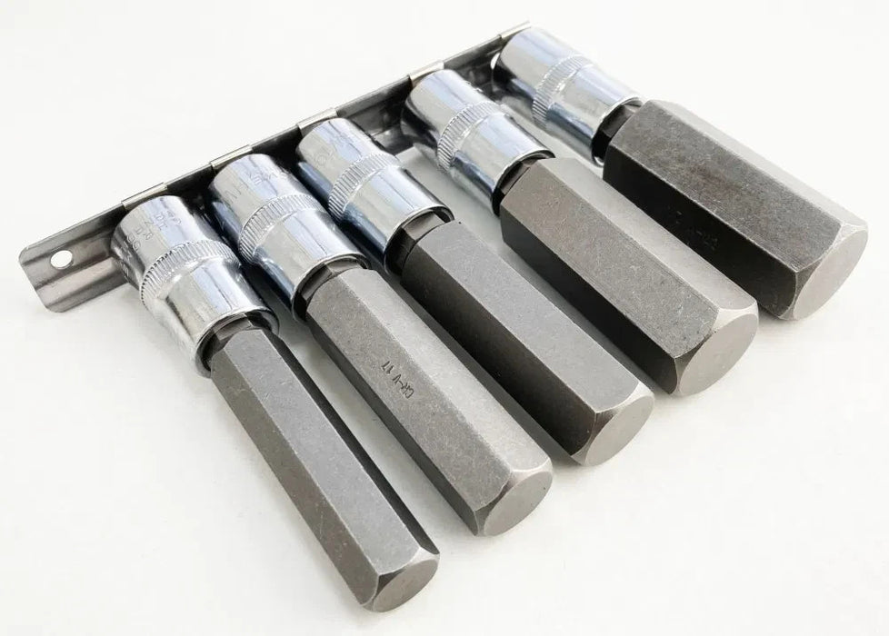 Large Hex Bit Socket Set 14mm 17mm 19mm 22mm 24mm Allen Key Sockets 1/2" Drive