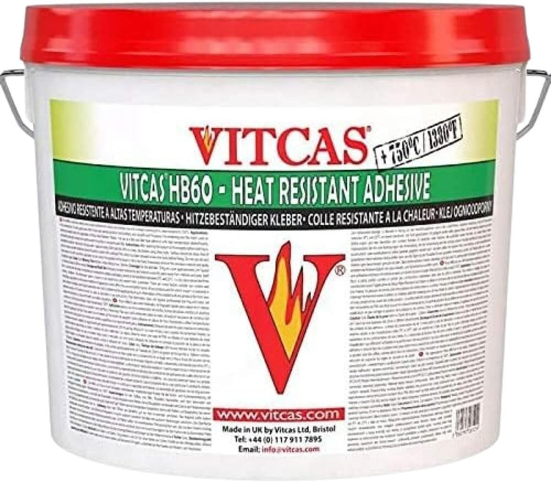 Vitcas Heat Resistant HB60 Adhesive 10kg, Up To 750°C,For Pizza Ovens, BBQ Grill